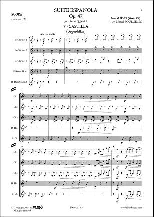 Suite Española Op. 47 - No. 7. CASTILLA - I. ALBENIZ - <font color=#666666>Clarinet Quintet</font>