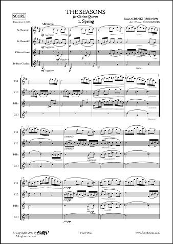 The Seasons - I. ALBENIZ - <font color=#666666>Clarinet Quartet</font>