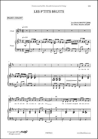 Les P'tits Bruits - J.-M. MAURY - <font color=#666666>Children's Choir and Piano</font>