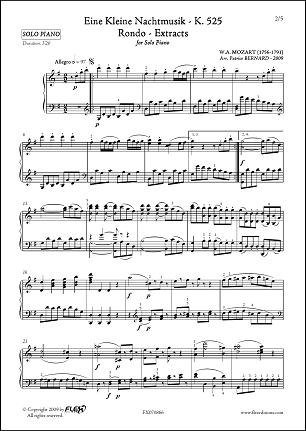 A Little Night Music - Rondo - Extracts - W.A. MOZART - <font color=#666666>Solo Piano</font>