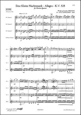 A Little Night Music - KV 525 - W.A. MOZART - <font color=#666666>Clarinet Quartet</font>
