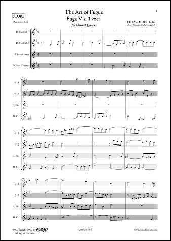 The Art of Fugue - Fuga V - J.S. BACH - <font color=#666666>Clarinet Quartet</font>