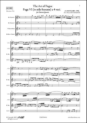 The Art of Fugue - Fuga VI - J.S. BACH - <font color=#666666>Clarinet Quartet</font>