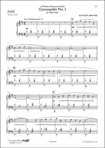 Gymnopédie No. 1 - E. SATIE - <font color=#666666>Solo Piano</font>
