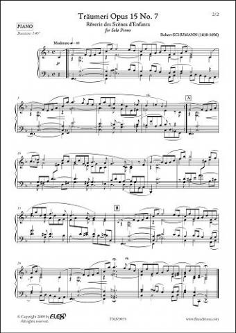 Traumeri Opus 15 No. 7 - R. SCHUMANN - <font color=#666666>Solo Piano</font>