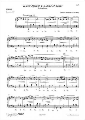Waltz Opus 64 No. 2 in C# minor - F. CHOPIN - <font color=#666666>Solo Piano</font>