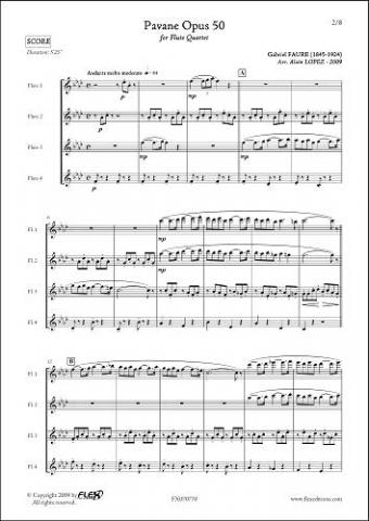 Pavane Opus 50 - G. FAURE - <font color=#666666>Flute Quartet</font>