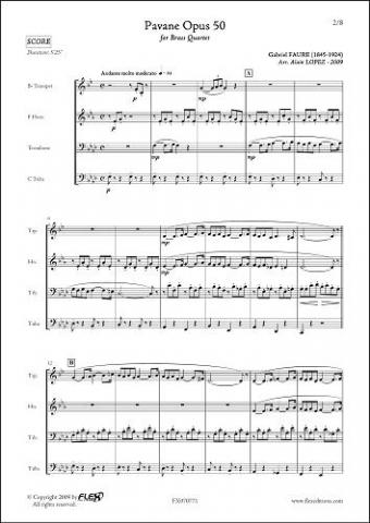 Pavane Opus 50 - G. FAURE - <font color=#666666>Brass Quartet</font>