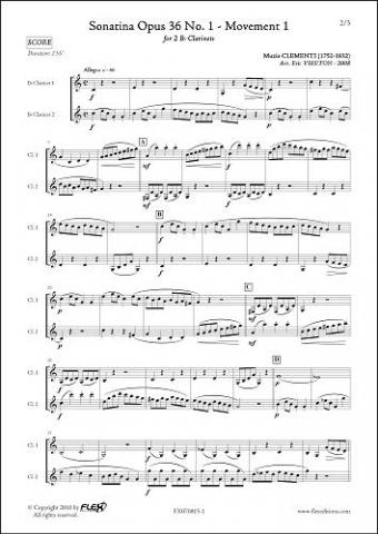 Sonatina Opus 36 No. 1 - Mvt 1- M. CLEMENTI - <font color=#666666>Clarinet Duet</font>