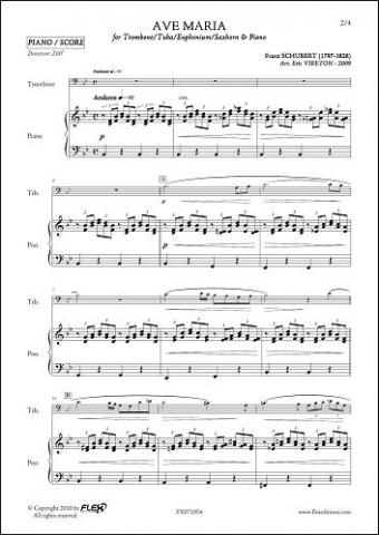Ave Maria - F. SCHUBERT - <font color=#666666>Trombone or Euphonium or Tuba & Piano</font>