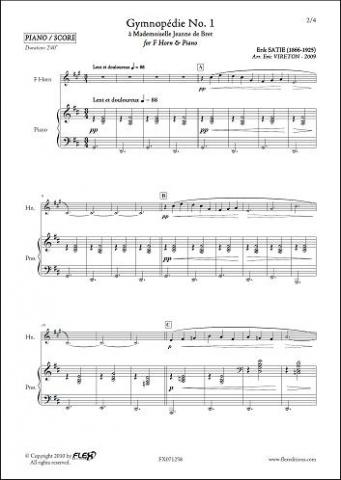 Gymnopédie No. 1 - E. SATIE - <font color=#666666>F Horn & Piano</font>