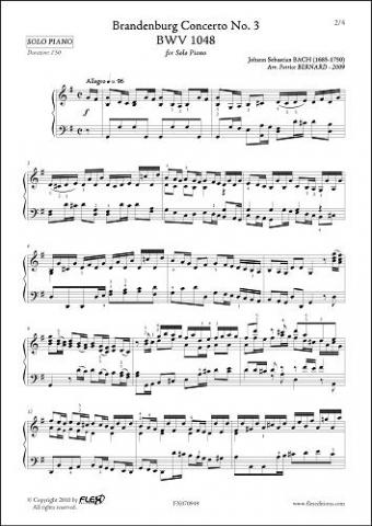 Brandenburg Concerto No. 3 - BWV 1048 - J.S. BACH - <font color=#666666>Solo Piano</font>