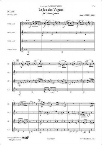Le Jeu des Vagues - A. LOPEZ - <font color=#666666>Clarinet Quartet</font>