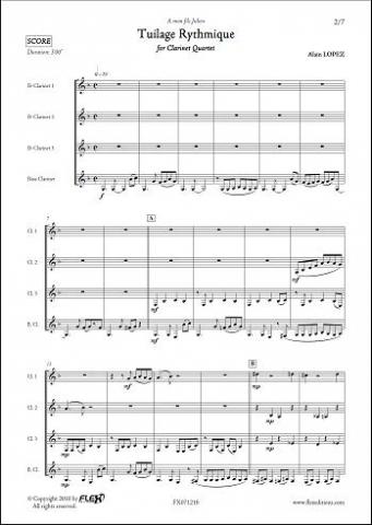 Tuilage Rythmique - A. LOPEZ - <font color=#666666>Clarinet Quartet</font>