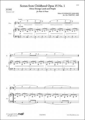 Scenes from Childhood Opus 15 No. 1 - R. SCHUMANN - <font color=#666666>Flute & Piano</font>