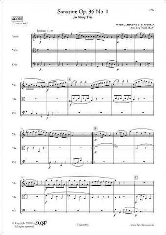 Sonatine Opus 36 No. 1 - M. CLEMENTI - <font color=#666666>String Trio</font>