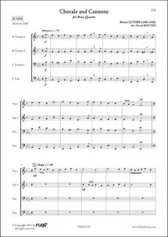 Chorale and Canzone - M. LUTHER - <font color=#666666>Brass Quartet</font>