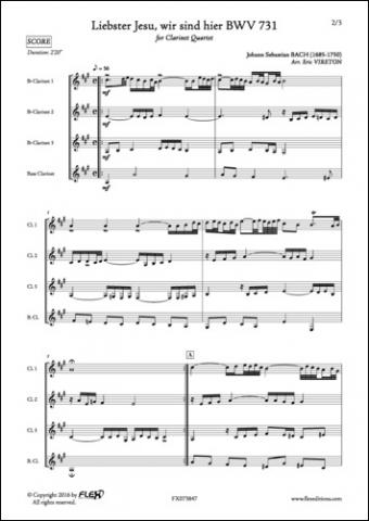 Liebster Jesu, wir sind hier BWV 731 - J. S. BACH - <font color=#666666>Clarinet Quartet</font>
