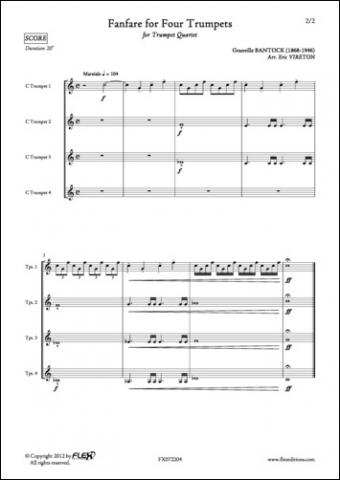 Fanfare for Four Trumpets - G. BANTOCK - <font color=#666666>Trumpet Quartet</font>