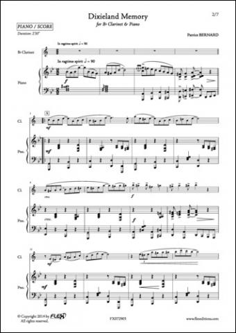 Dixieland Memory - P. BERNARD - <font color=#666666>Clarinet and Piano</font>