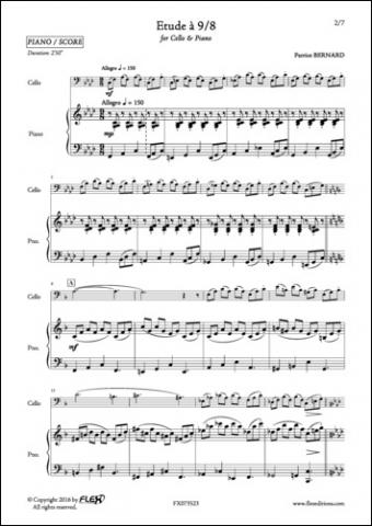 Etude à 9/8 - P. BERNARD - <font color=#666666>Cello and Piano</font>