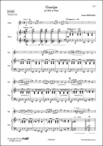 Guarijas - P. BERNARD - <font color=#666666>Oboe and Piano</font>