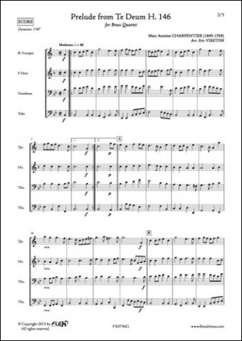 Prelude from Te Deum H. 146 - M. A. CHARPENTIER - <font color=#666666>Brass Quartet</font>