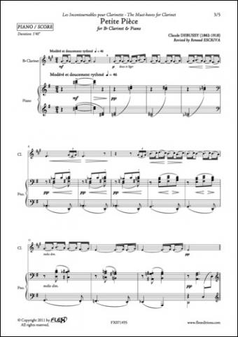 Petite Pièce - C. DEBUSSY - <font color=#666666>Clarinet and Piano</font>