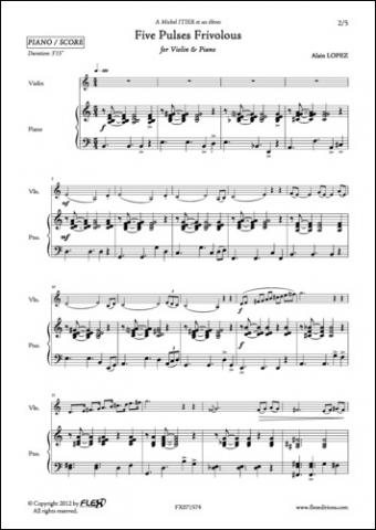 Five Pulses Frivolous - A. LOPEZ - <font color=#666666>Violin and Piano</font>