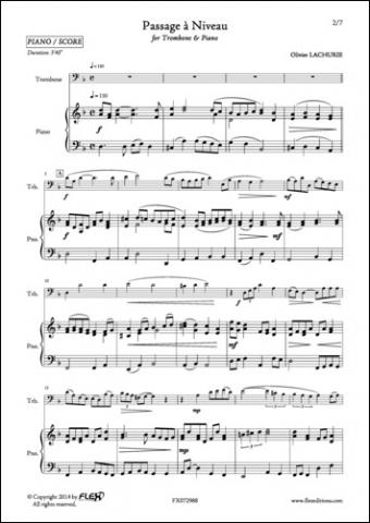 Passage à Niveau - O. LACHURIE - <font color=#666666>Trombone and Piano</font>