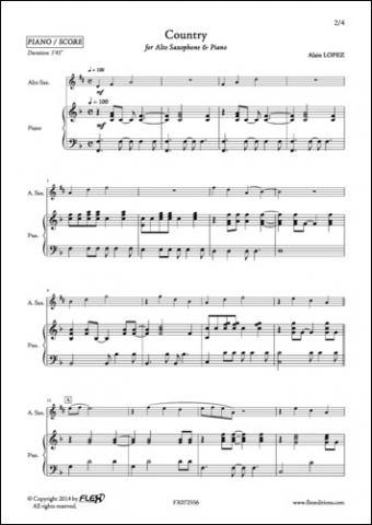 Country - A. LOPEZ - <font color=#666666>Alto Saxophone and Piano</font>