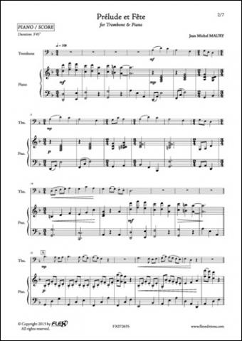 Prélude et Fête - J.-M. MAURY - <font color=#666666>Trombone and Piano</font>