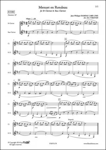 Menuet en Rondeau - J. P. RAMEAU - <font color=#666666>Clarinet and Bass Clarinet Duet</font>
