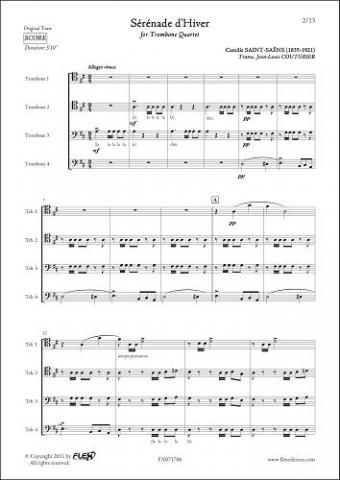 Sérénade d'Hiver - C. SAINT-SAENS - <font color=#666666>Trombone Quartet</font>
