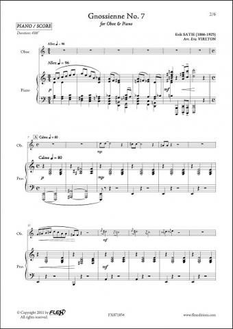 Gnossienne No. 7 - E. SATIE - <font color=#666666>Oboe & Piano</font>