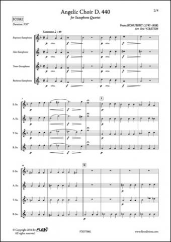 Angelic Choir D. 440 - F. SCHUBERT - <font color=#666666>Saxophone Quartet</font>