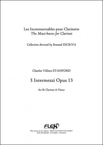 3 Intermezzi Opus 13 - C. V. STANFORD - <font color=#666666>Clarinet and Piano</font>