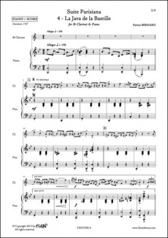 Suite Parisiana - 4 - La java de la Bastille - P. BERNARD - <font color=#666666>Clarinet and Piano</font>