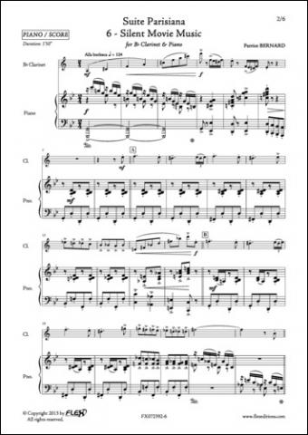 Suite Parisiana - 6 - Silent Movie Music - P. BERNARD - <font color=#666666>Clarinet and Piano</font>