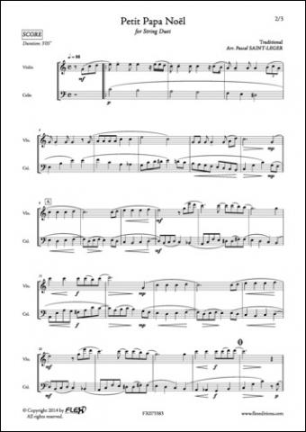 Petit Papa Noël - TRADITIONAL - <font color=#666666>Violin and Cello Duet</font>