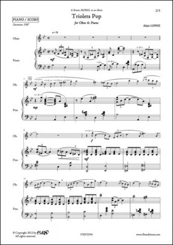 Triolets Pop - A. LOPEZ - <font color=#666666>Oboe and Piano</font>