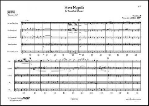 Hava Naguila - A. LOPEZ - <font color=#666666>Saxophone Quintet</font>