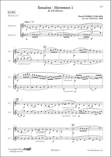 Sonatine - Mouvement 1 - D. STEIBELT - <font color=#666666>Clarinet Duet</font>
