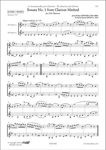 Sonata No. 1 from Clarinet Method - J.-X. LEFEVRE - <font color=#666666>Clarinet Duet</font>