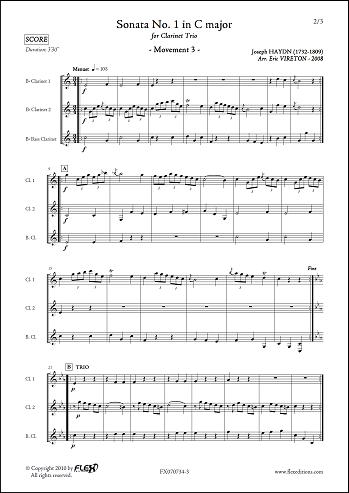 Sonata No. 1 in C Major - Mvt 3 - J. HAYDN - <font color=#666666>Clarinet Trio</font>