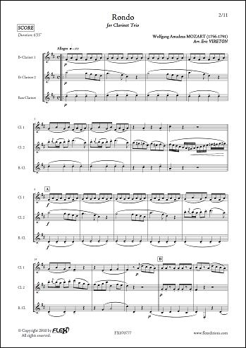 Rondo - W.A. MOZART - <font color=#666666>Clarinet Trio</font>