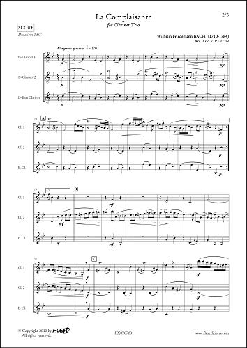 La Complaisante - W.F. BACH - <font color=#666666>Clarinet Trio</font>