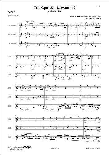Trio Opus 87 - Mvt 2 - L.V BEETHOVEN - <font color=#666666>Clarinet Trio</font>