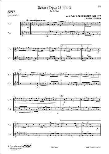 Sonate Opus 13 No. 1 - J.B. BOISMORTIER - <font color=#666666>Duo de Flûtes</font>