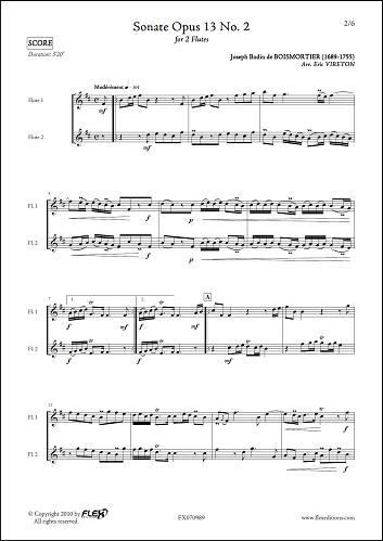 Sonata Opus 13 No. 2 - J.B. BOISMORTIER - <font color=#666666>Flute Duet</font>